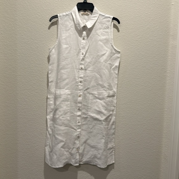 NWT EILEEN FISHER Organic Linen Sleeveless Dress - Picture 6 of 8